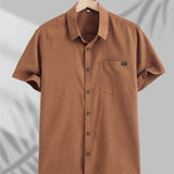 Cămașă casual din bumbac cu mânecă scurtă