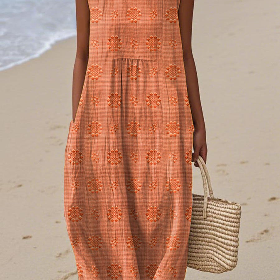 Franca | Rochie din bumbac fără mâneci cu buzunare