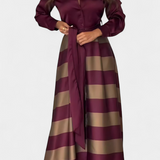 Rochie Camasa Lungă cu Dungi Nessia cu Curea