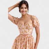 Rochie Valentina Floral Coral