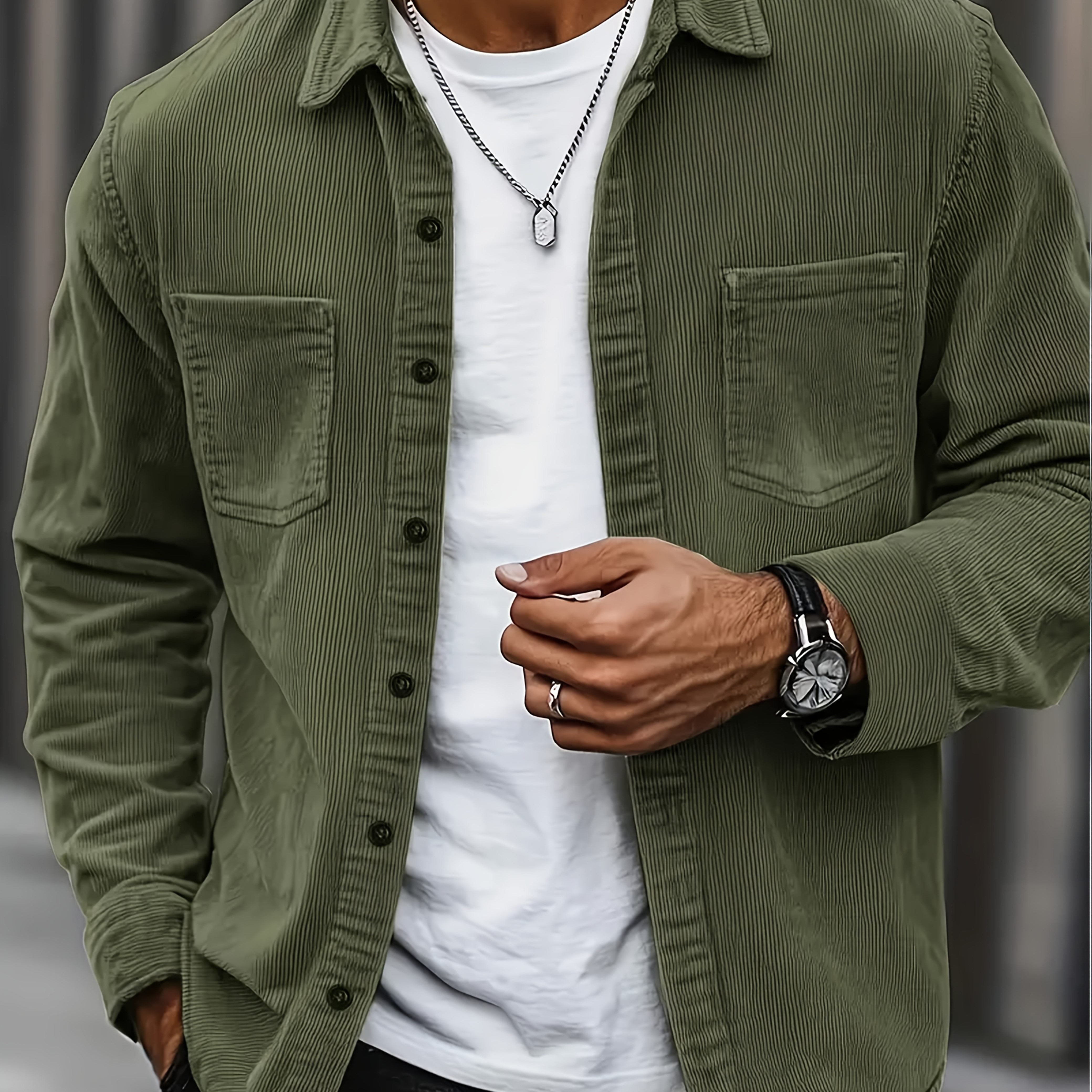 Casaco de bombazina casual