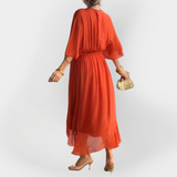 Rochie din Chiffon cu Decolteu în V