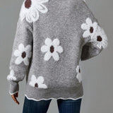 Belinha | Pulover Elegant cu Decolteu în V și Model Floral