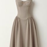 Odette Élégance | Rochie midi cu corset structurat