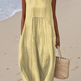 Franca | Rochie din bumbac fără mâneci cu buzunare