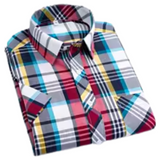 Cămașă din bumbac cu mânecă scurtă în carouri