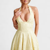 Halina - Rochie midi cu corset și volane