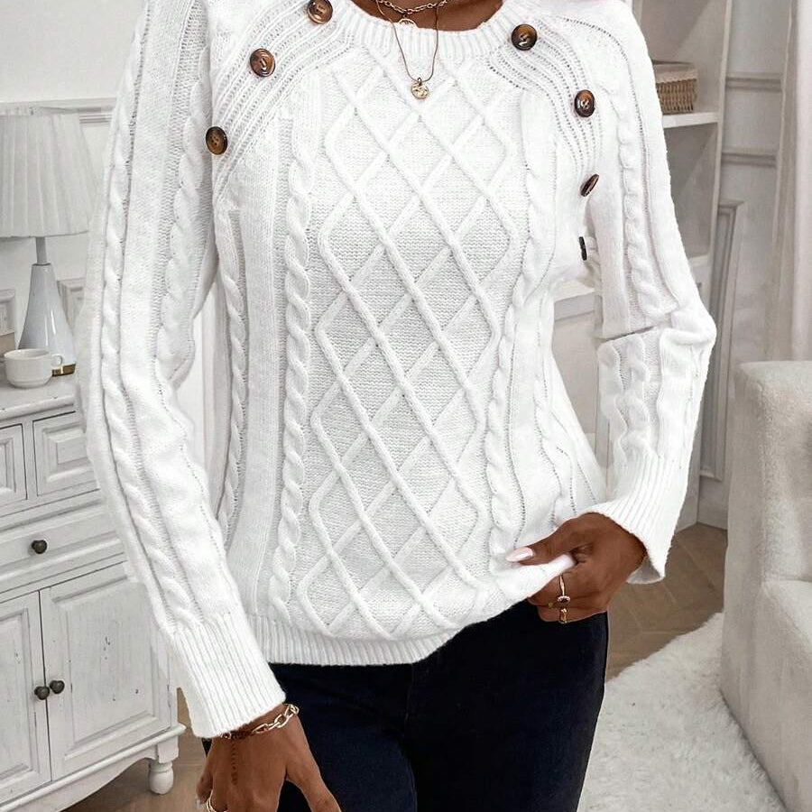 Francisca | Pulover din tricot cu butoane