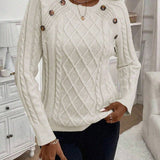 Francisca | Pulover din tricot cu butoane