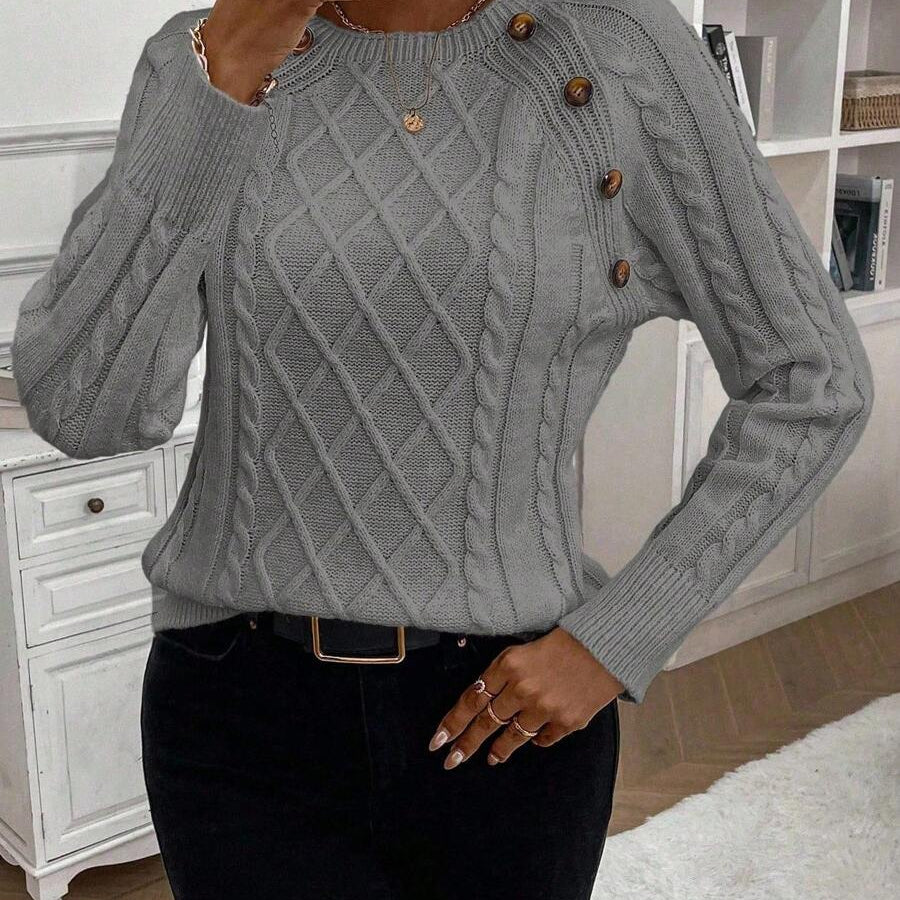Francisca | Pulover din tricot cu butoane