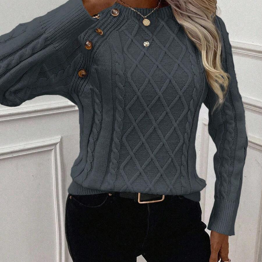 Francisca | Pulover din tricot cu butoane