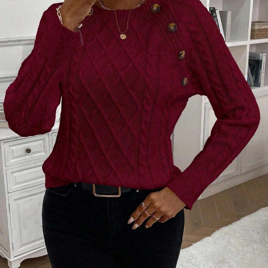 Francisca | Pulover din tricot cu butoane