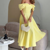 Isadora | Rochie Maxi Elegantă cu Umeri La Vedere și Drapare