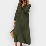 Rochie Elegantă din In cu Linie Stilată