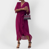 Rochie din Chiffon cu Decolteu în V