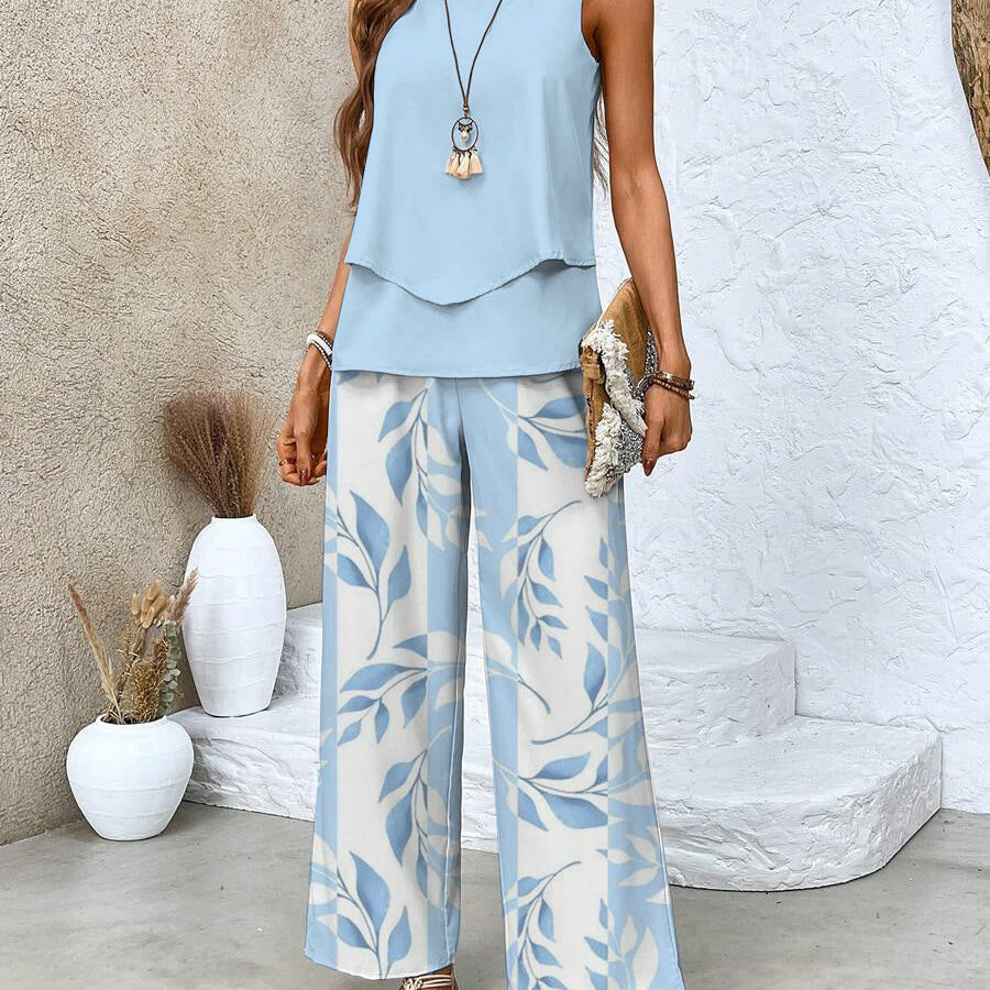 Isis | Set din Două Piese cu Top Fără Mâneci și Pantaloni cu Croială Dreaptă