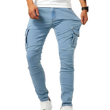 Pantaloni Cargo Stretch Marino