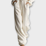 Salopetă plisată cu picioare largi, fără efort