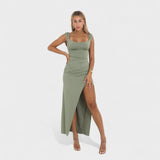 Sarella - Rochie lungă cu spatele descoperit și fundă