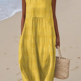 Franca | Rochie din bumbac fără mâneci cu buzunare