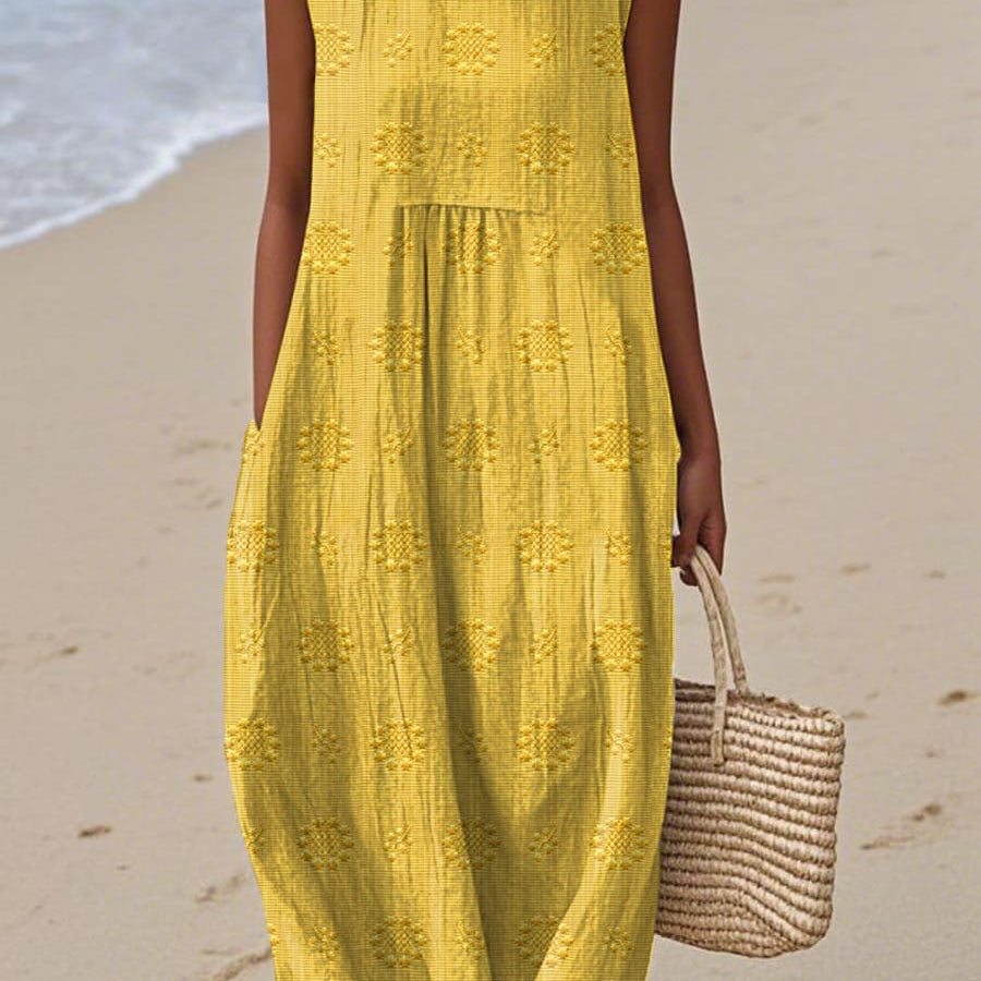 Franca | Rochie din bumbac fără mâneci cu buzunare