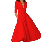 Laura | Rochie Midi Feminina Cu Croi În A, Decolteu În V