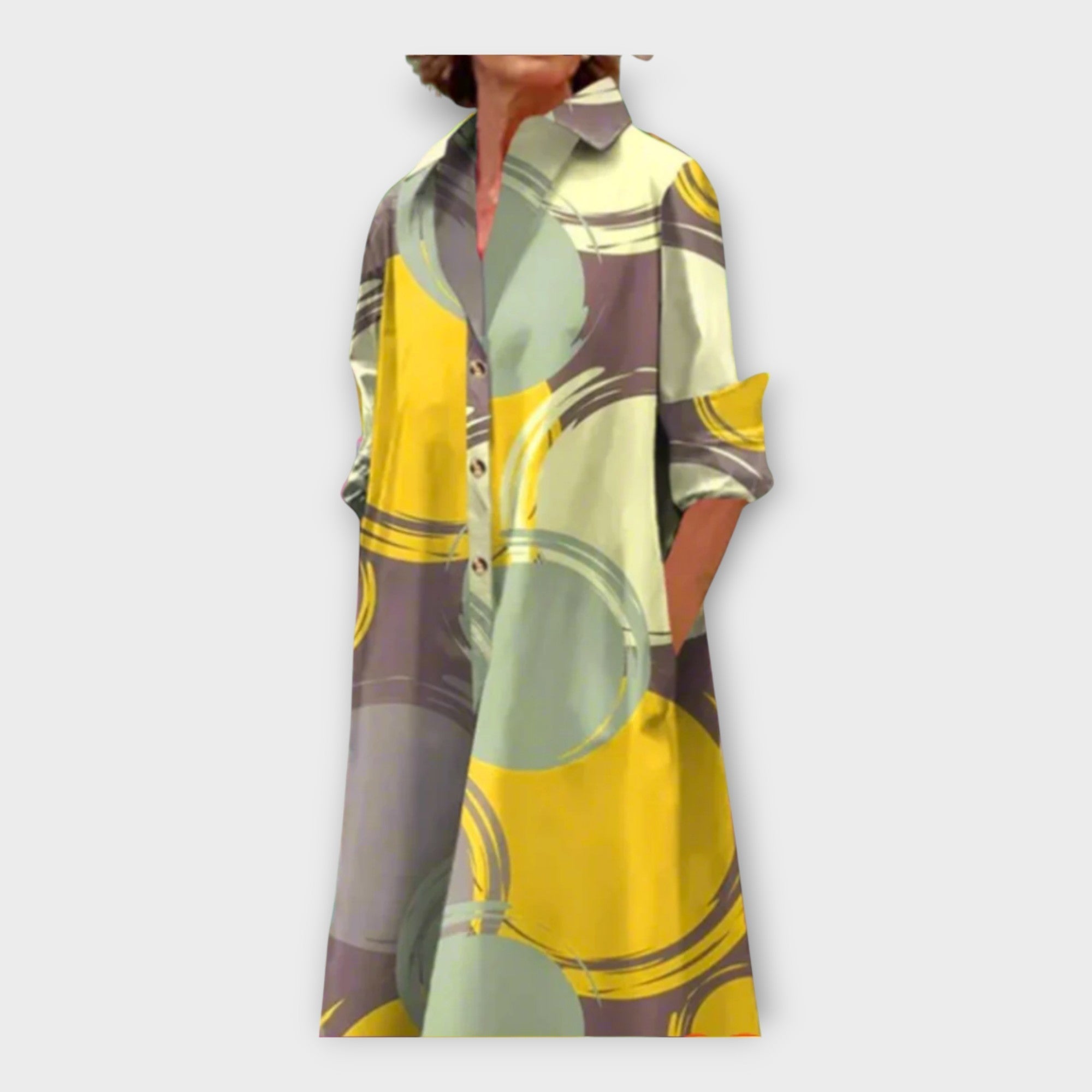 Rochie Handmade cu Model Geometric