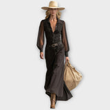 Rochie Maxi Vintage Western din Denim