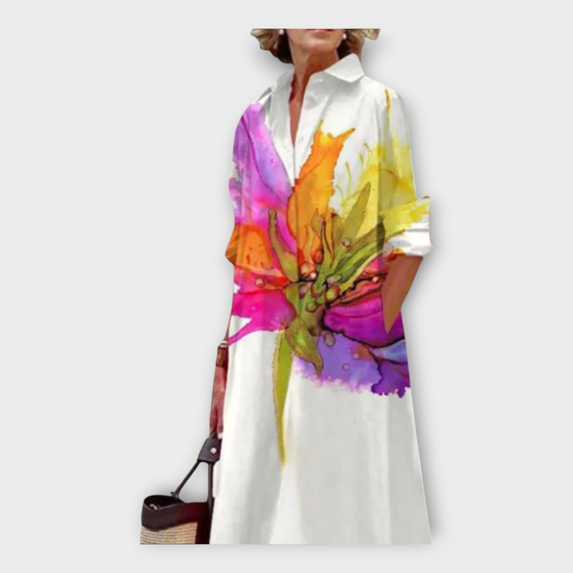 Rochie Handmade cu Model Geometric