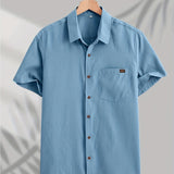 Cămașă casual din bumbac cu mânecă scurtă