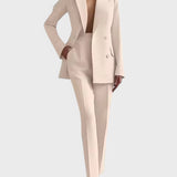 Olívia – Set de Blazer și Pantaloni Plisati