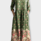 Rochie Maxi Vintage cu Flori