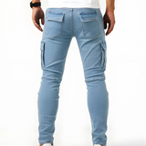 Pantaloni Cargo Stretch Marino
