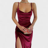 Gabriela - Rochie din catifea cu fante laterale