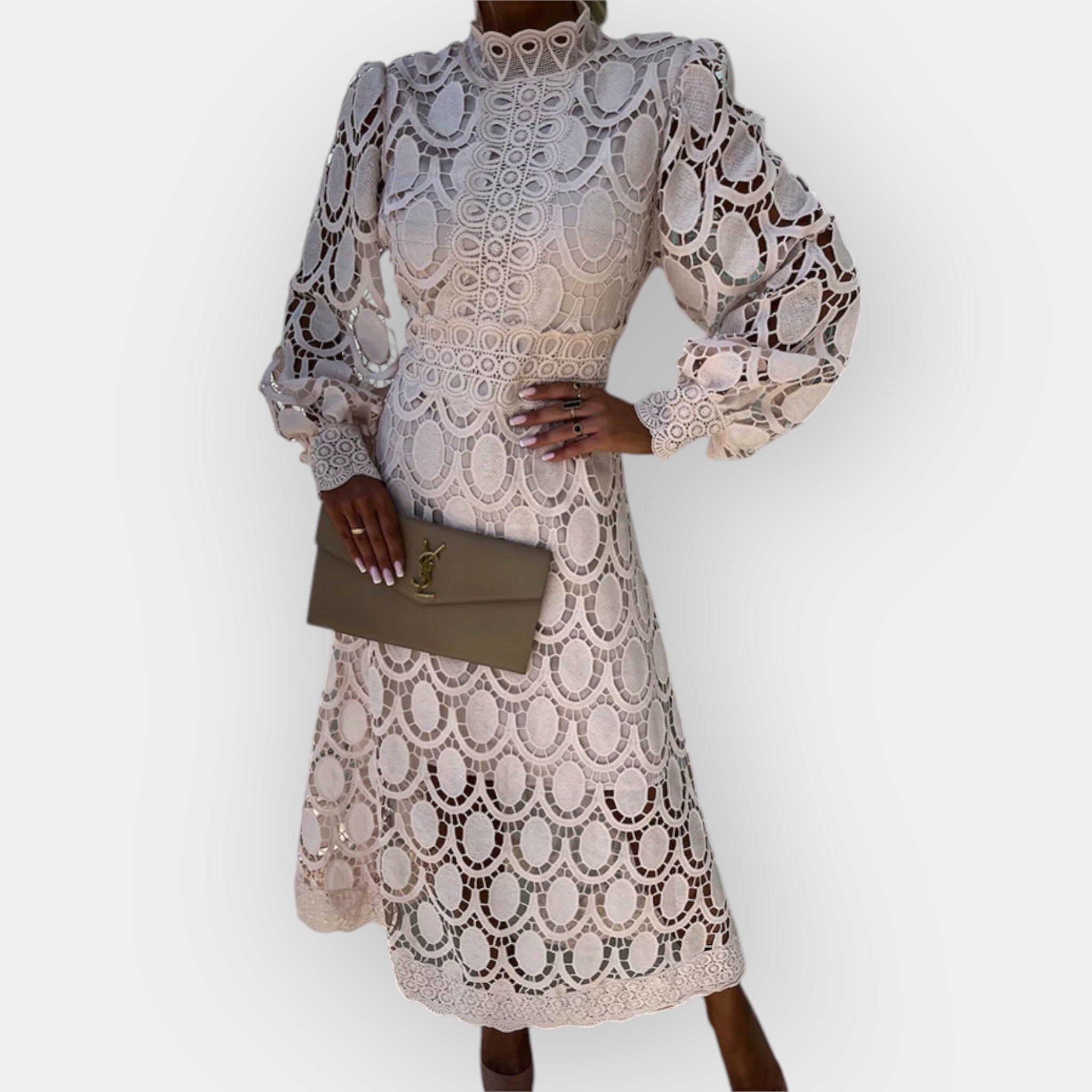 Rochie Romantică cu Detalii din Dantelă