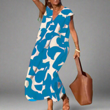 Rochie V cu Imprimare din Material