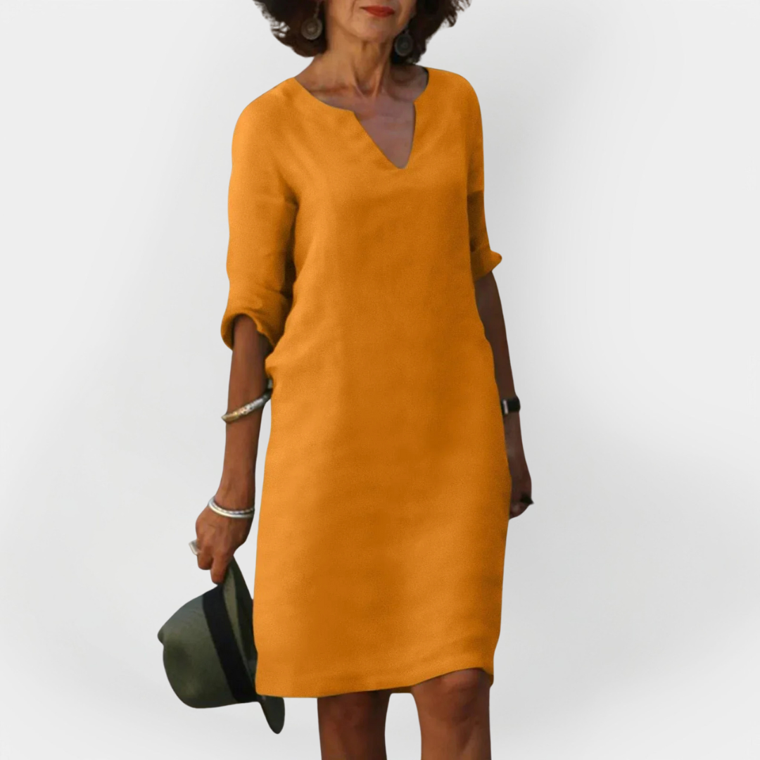 Rochie Zilnică cu Decolteu în V