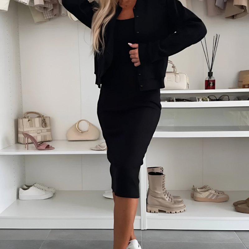 Tatiana | Set Rochie Midi & Cardigan