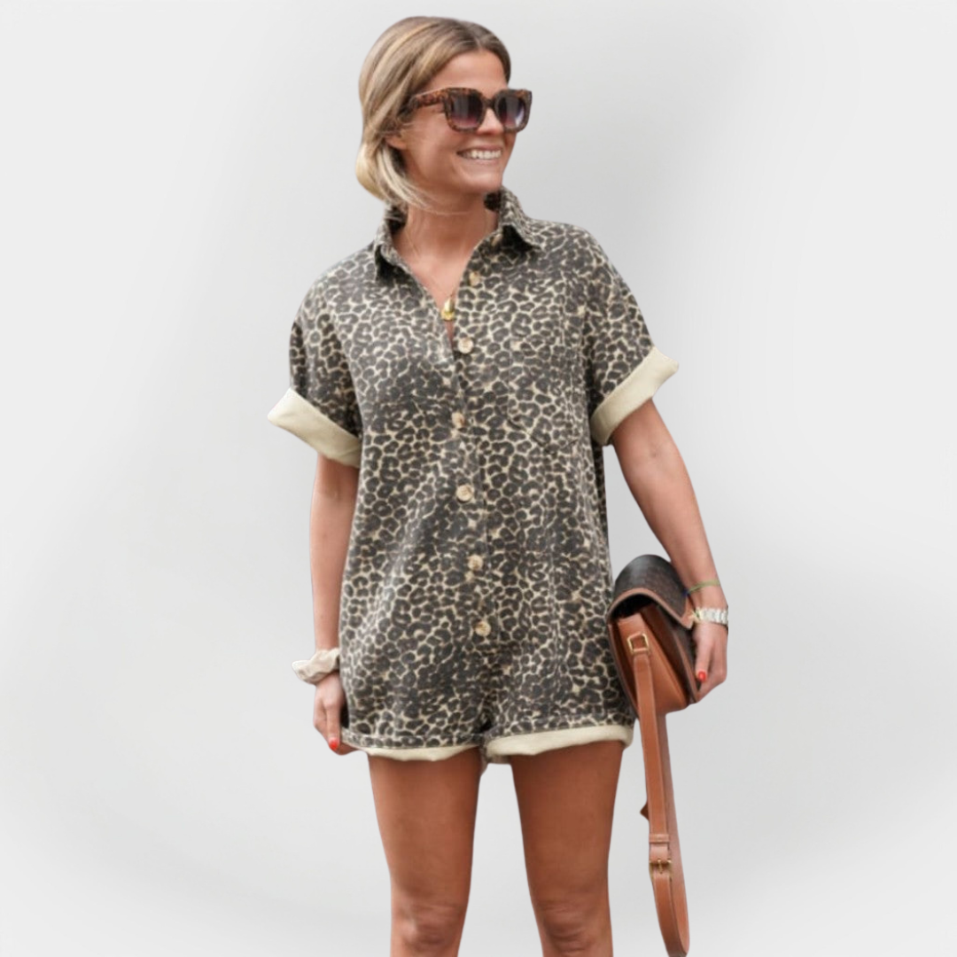 Salopetă All-in-One cu Print Leopard