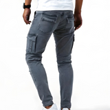 Pantaloni Cargo Stretch Marino