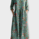 Rochie Maxi Vintage cu Flori