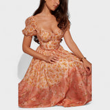 Rochie Valentina Floral Coral