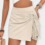 Pantaloni Scurți cu Talie Înaltă și Fustă