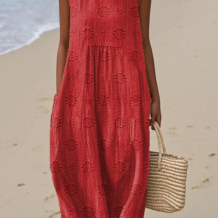 Franca | Rochie din bumbac fără mâneci cu buzunare