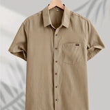 Cămașă casual din bumbac cu mânecă scurtă