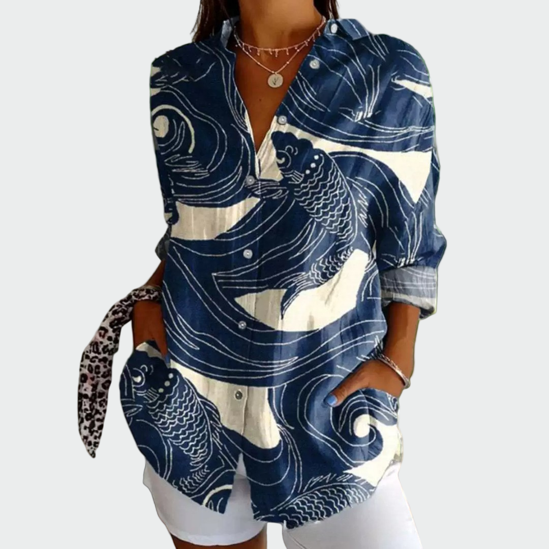 Cămașă stilată cu imprimeu floral