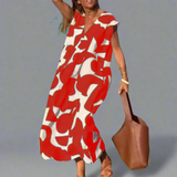 Rochie V cu Imprimare din Material