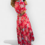 Rochie Florală Ușoară cu Buzunare