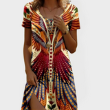 Rochie Vintage cu Mâneci Scurte