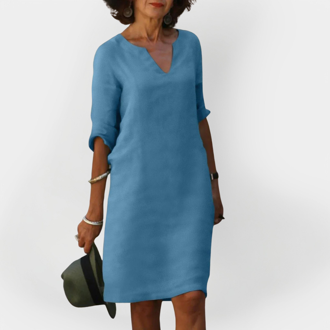 Rochie Zilnică cu Decolteu în V